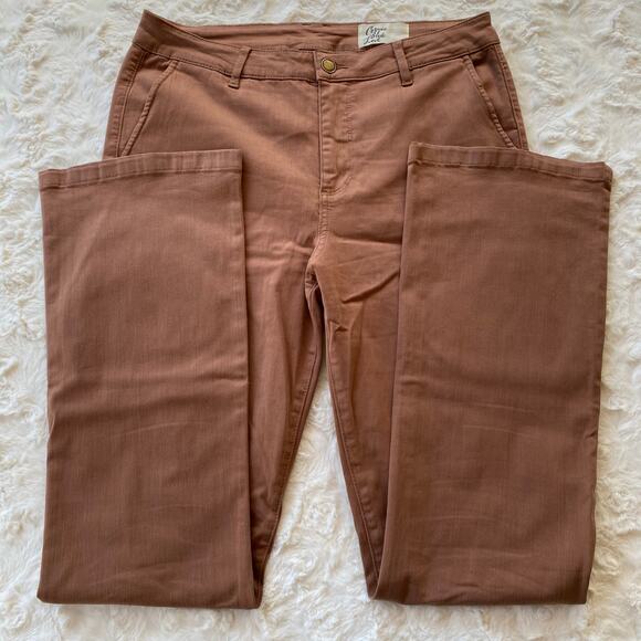 Cosmic Blue Love Women's Straight Leg Pants Size 30 Brown High Rise Soft Jeans - Picture 1 of 10